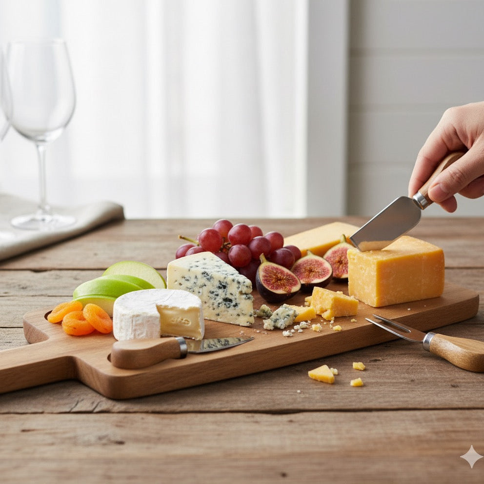 Cheese Board with Cheese Knife