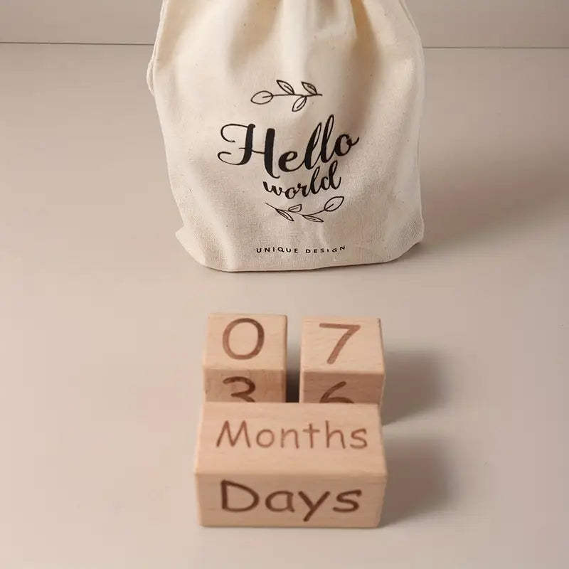 Hello World Wooden Milestone Cube