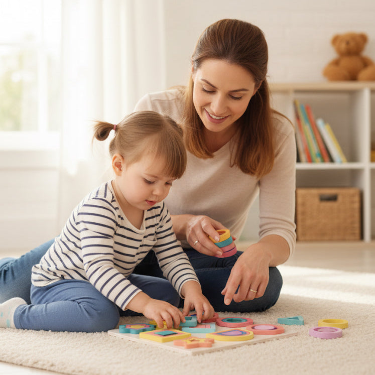 Wooden Geometric Shape Matching Board
