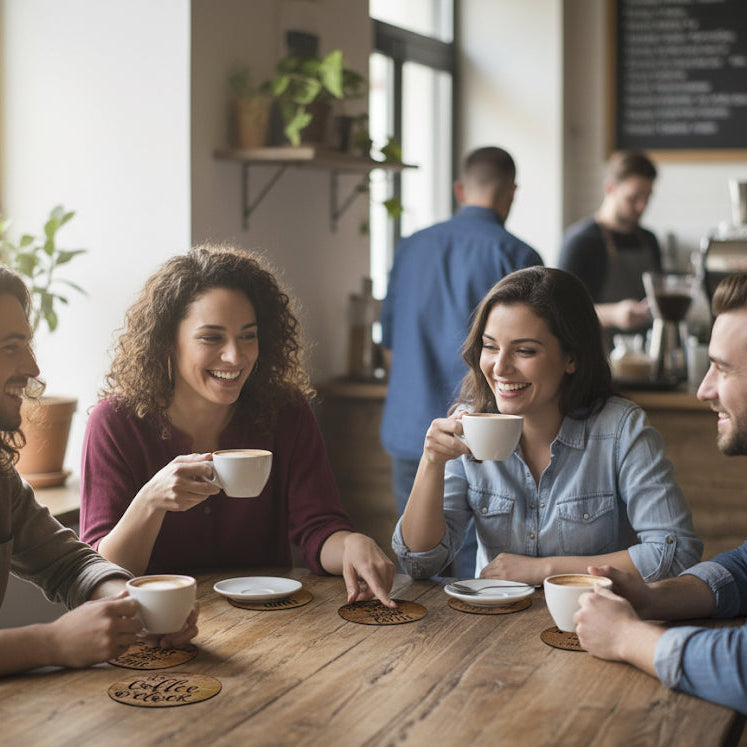 Coffee Lover Wooden Mug Coasters