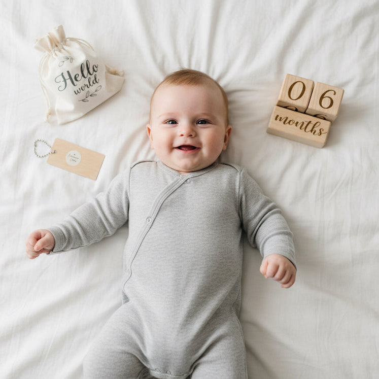 Hello World Wooden Milestone Cube