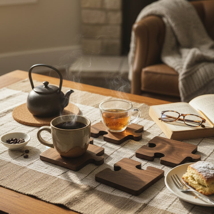 Retro puzzle coaster