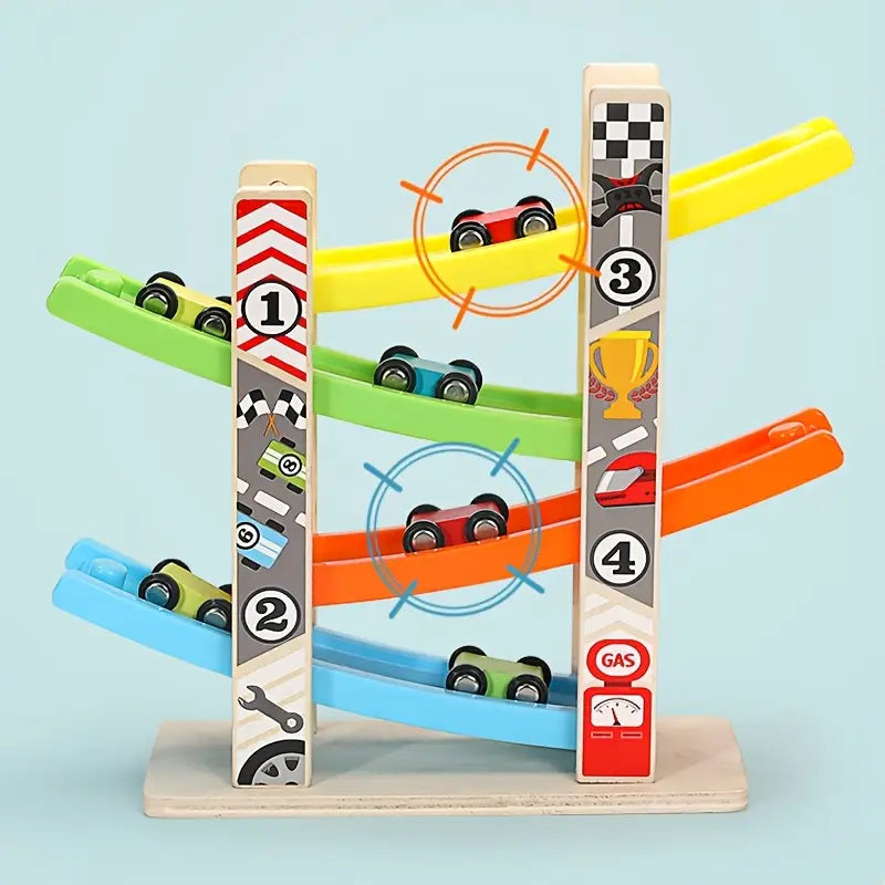 Toddler Wooden Race Track Car Ramp
