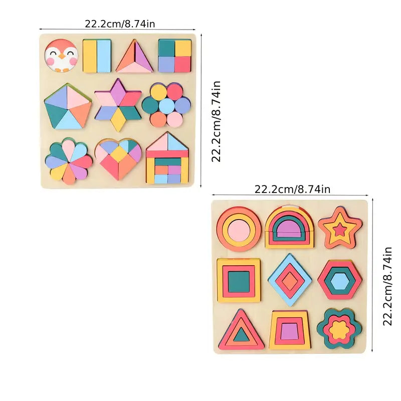 Wooden Geometric Shape Matching Board